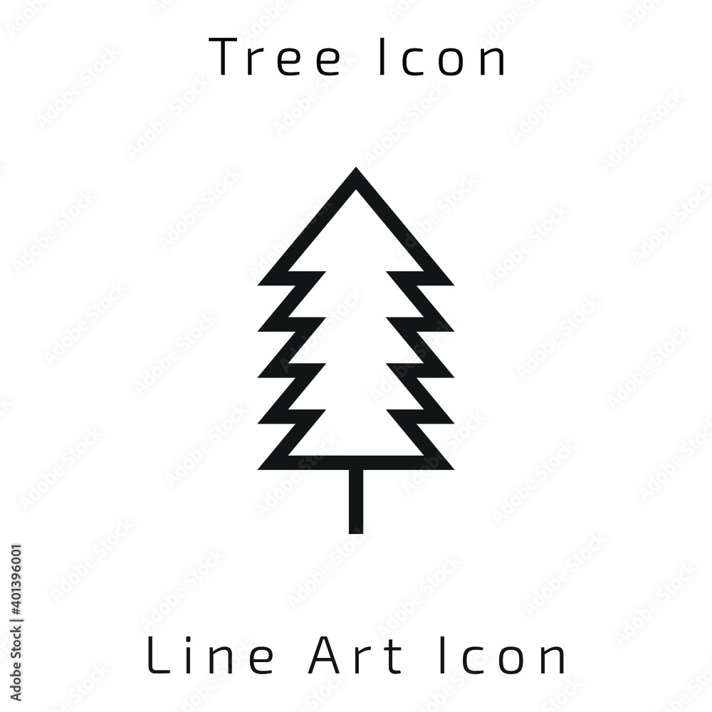 Line Art Tree Icon Using For Your Presentation, Website And Application Line Art Tree Icon Using For Your Presentation, Website And Application