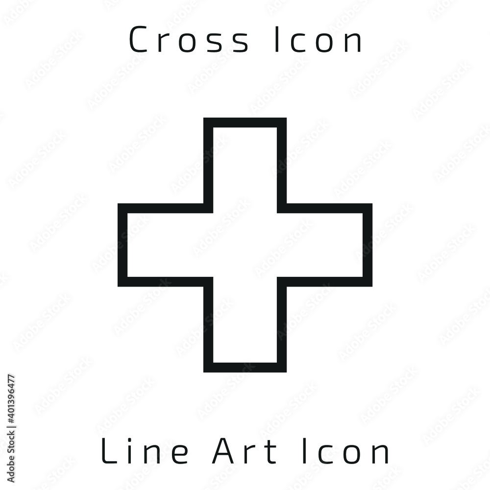 Fototapeta premium Line Art Christian Cross Icon Icon Using For Your Presentation, Website And Application