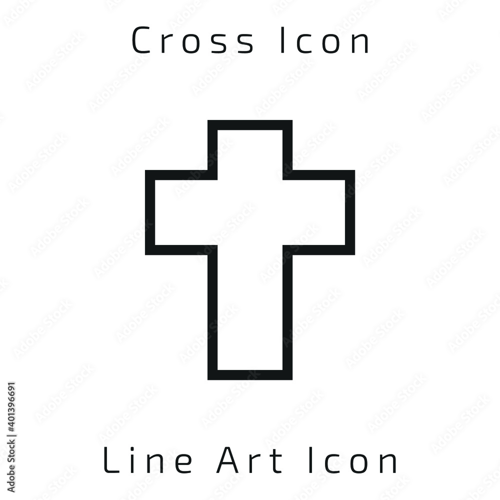 Line Art Christian Cross Icon Icon Using For Your Presentation, Website And Application Line Art Christian Cross Icon Icon Using For Your Presentation, Website And Application