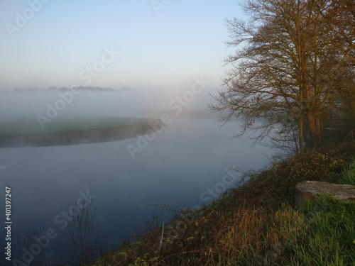 morning mist over the river