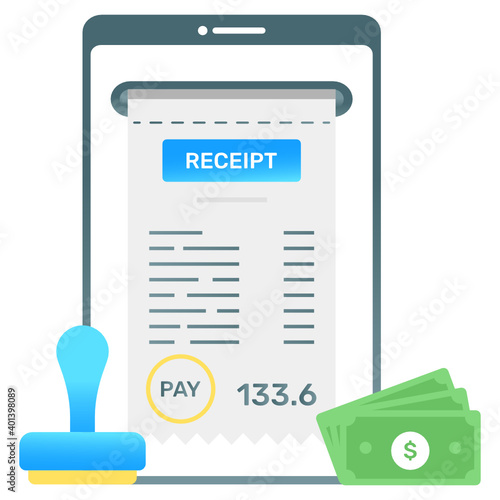 
A vector of fee receipt in editable style 
