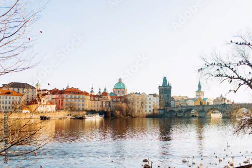 Wallpaper Mural PRAGUE, CZECH REPUBLIC - DECEMBER 29, 2019: Classic view of Charles Bridge in Prague Torontodigital.ca
