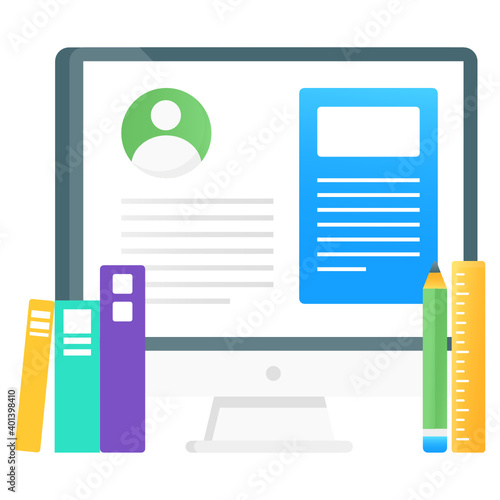 
Blended learning conceptual vector, flat gradient vector 
