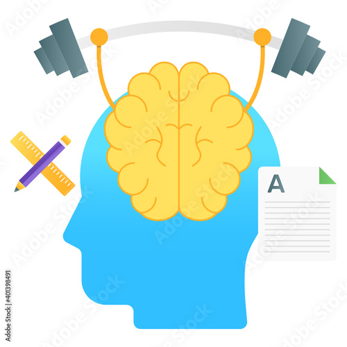 
An vector of brain training in editable flat gradient style 
