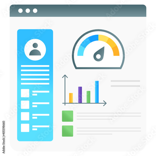
Admin control panel, web speed controller in gradient style 
