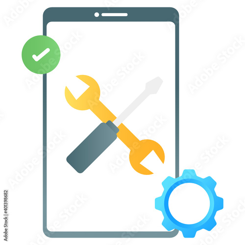  Smartphone maintenance, gradient vector of mobile repair 