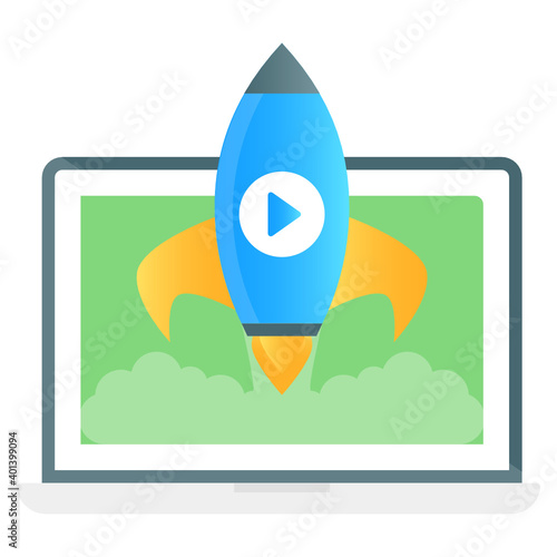 
Modern flat gradient vector of video startup 
