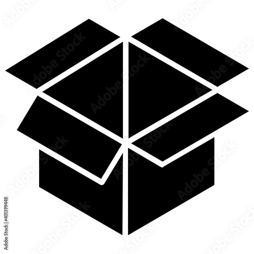 
Editable glyph isometric design of open package icon
