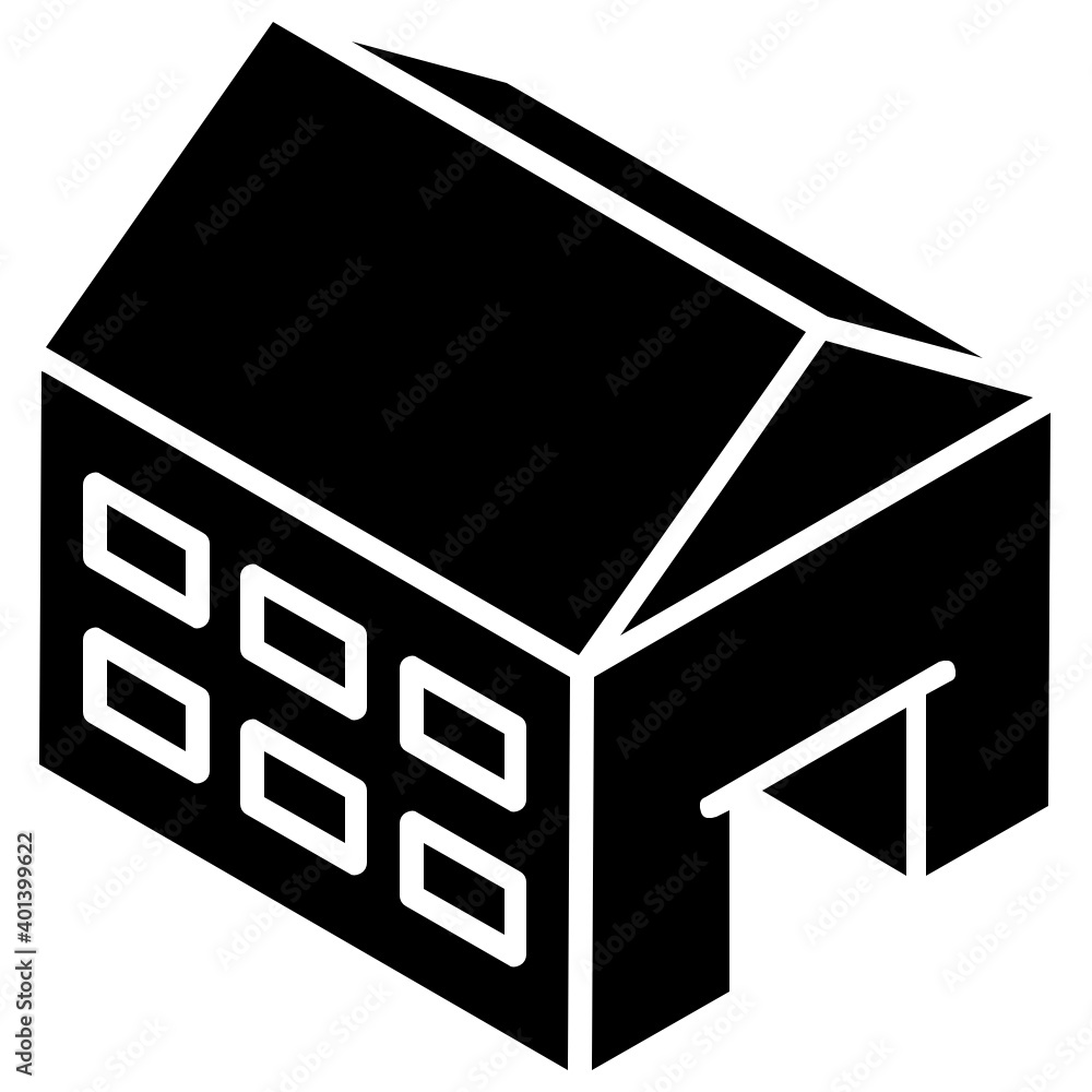 Storehouse glyph isometric icon
Storehouse glyph isometric icon