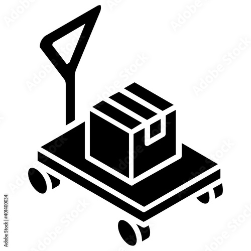 
Glyph design of pallet truck icon
