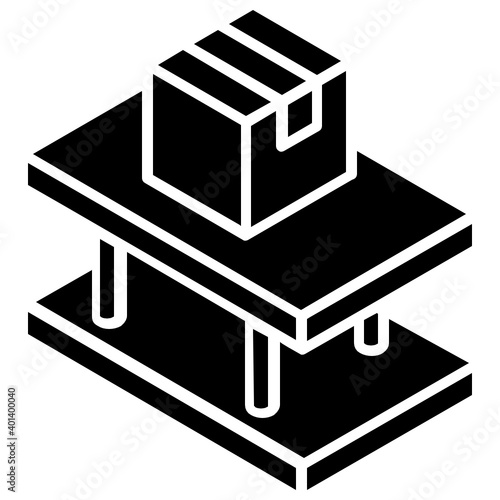 
Editable glyph design of parcel rack icon
