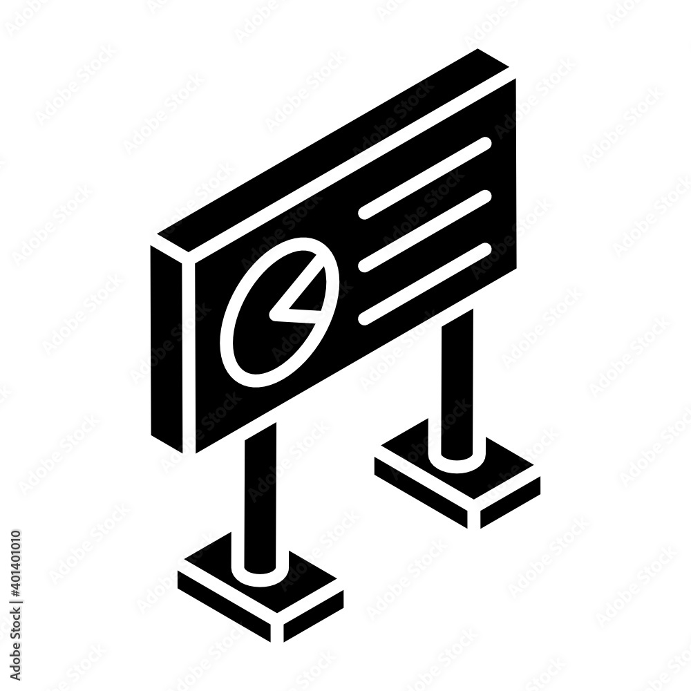 A unique icon of business presentation board in glyph isometric design
A unique icon of business presentation board in glyph isometric design