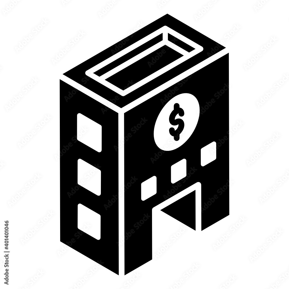 Dollar on building denoting concept of business center icon
Dollar on building denoting concept of business center icon