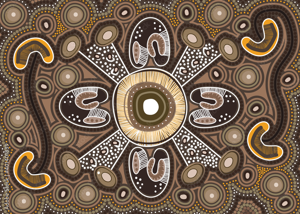 Australian aboriginal art vector Stock Vector | Adobe Stock