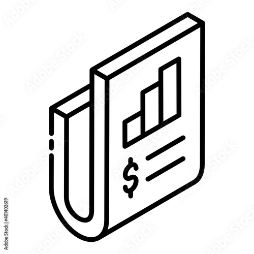 
Dollar on paper with pie chart, concept of financial infographic icon
