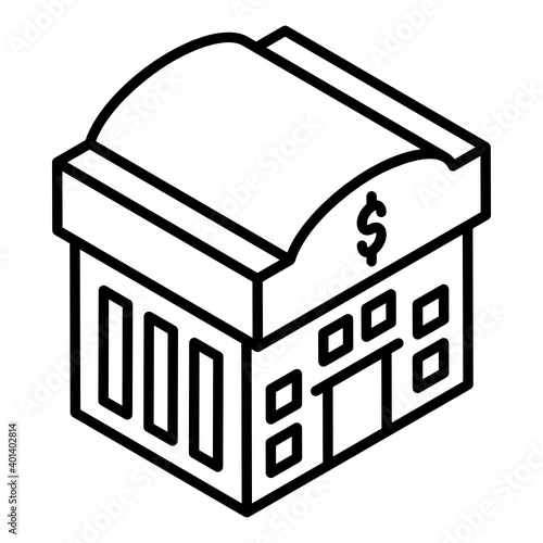 
Dollar on building denoting concept of bank building icon
