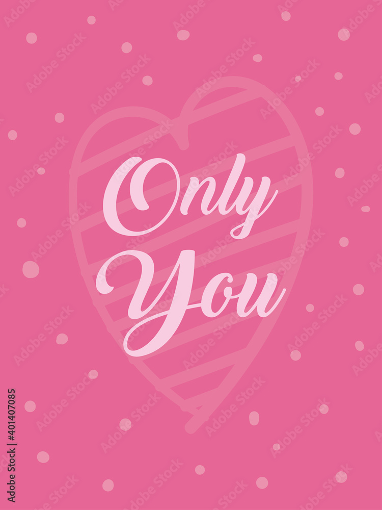 pointed only you card with heart vector design