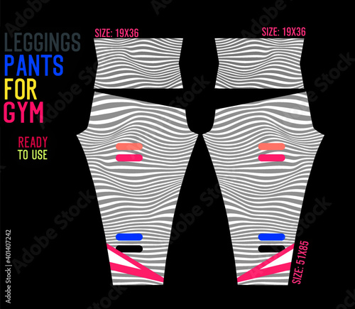 fitness leggings pants vector with mold and ready to use 