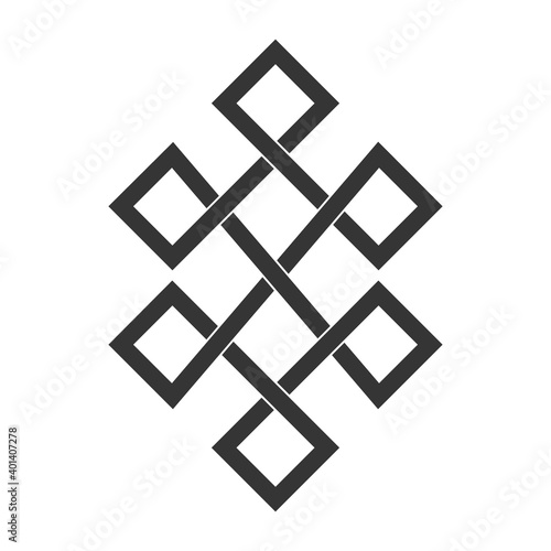 monochrome icon with Celtic knot art and ethnic ornaments