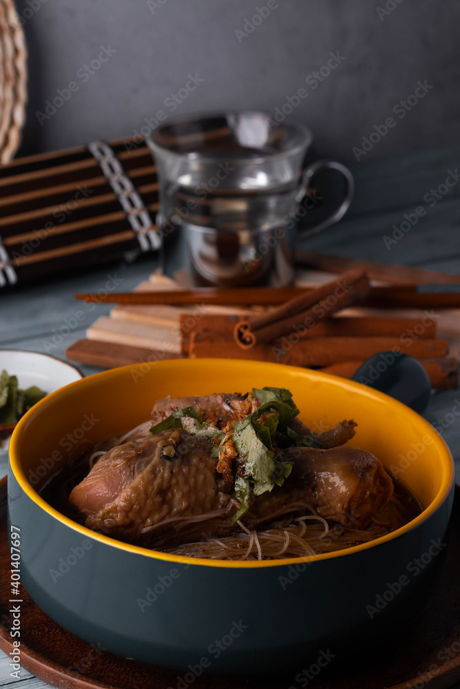 Stewed Chicken Noodle Soup in a Handle Cup Stewed Chicken Noodle Soup in a Handle Cup