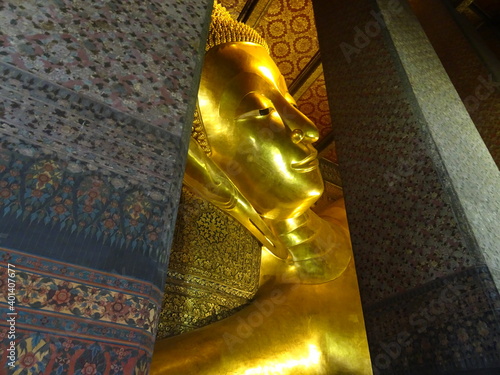 Bangkok, Thailand, December 28, 2018: editorial of the longest Buddah in Wat Pho Bangkok, Thailand