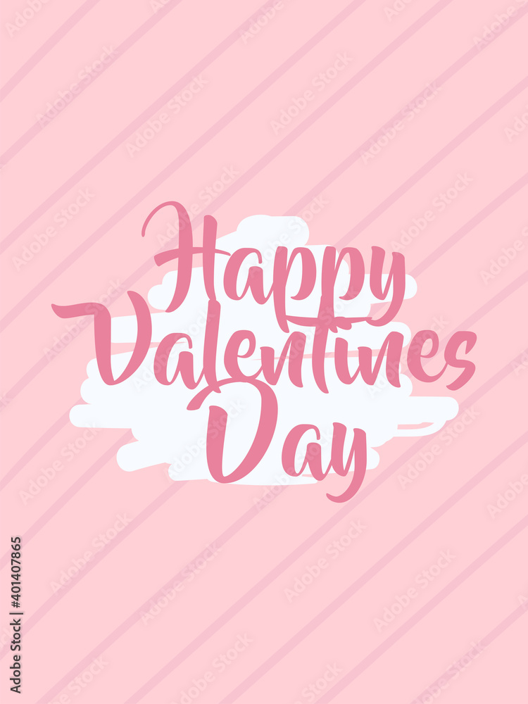 happy valentines day striped card vector design