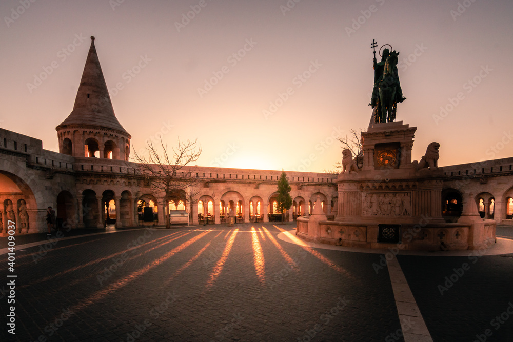 The beautiful city of Budapest in Hungary, beautiful surroundings, great colors, unique mood for the sunset