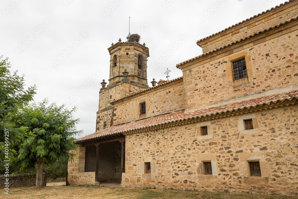 Church of Saint Peter the Apostle in Villaverde del Monte (municipality of Cidones), province of Soria, Castile and Leon, Spain