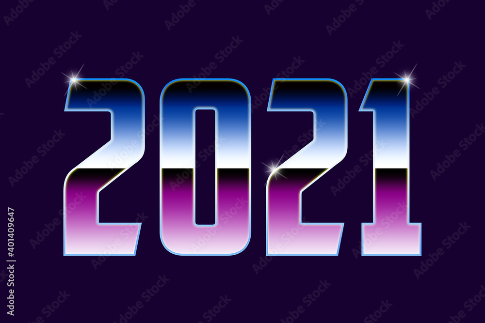 Retro 2021. Happy new year. Design element for festive banner, card, invitation. Minimal cover design. Retro 2021. Happy new year. Design element for festive banner, card, invitation. Minimal cover design.