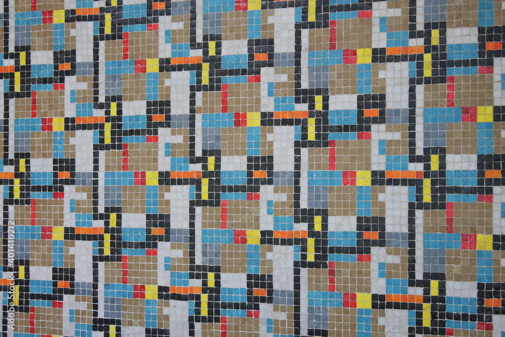 Fototapeta premium un patrón de mosaico en una pared