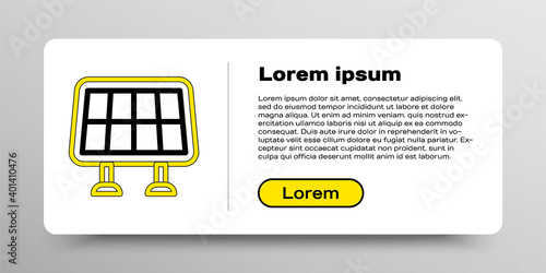 Line Solar energy panel icon isolated on white background. Colorful outline concept. Vector.