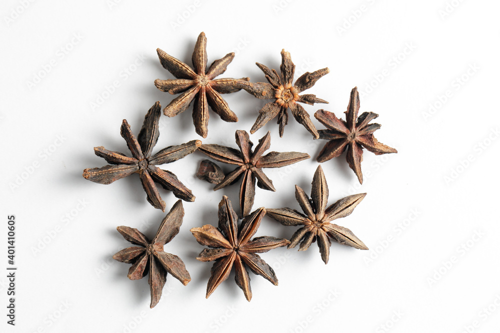 Star anise isolated on white background Star anise isolated on white background