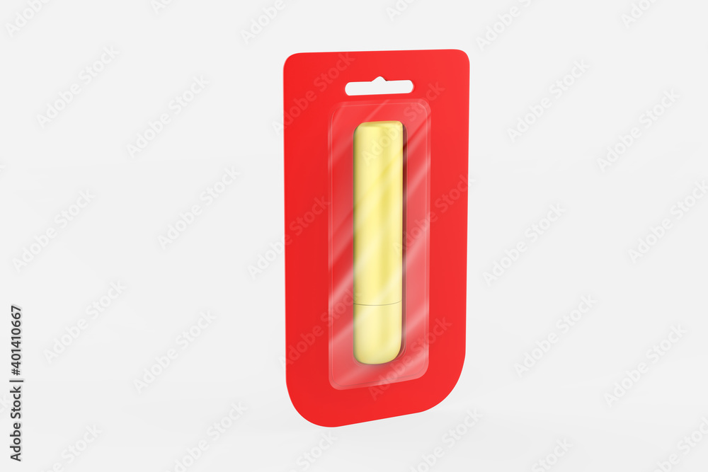 glossy lip balm stick realistic hygienic lipstick with cardboard pack set. 3d illustration glossy lip balm stick realistic hygienic lipstick with cardboard pack set. 3d illustration