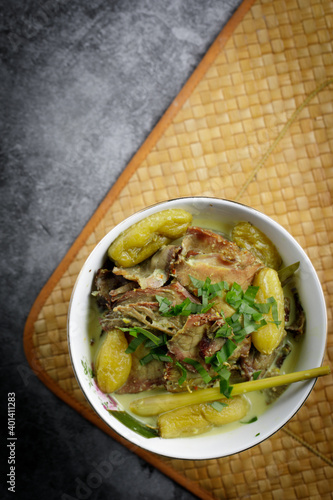 Smokey beef with tumeric and coconut milk also known as 