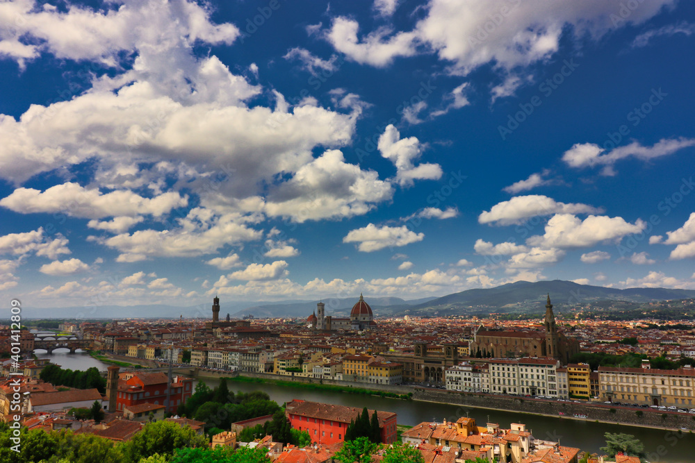 a great view over Florence in Italy