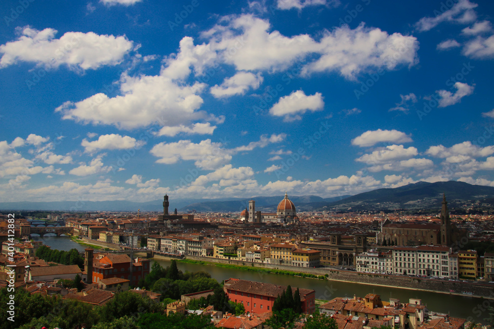 a great view over Florence in Italy