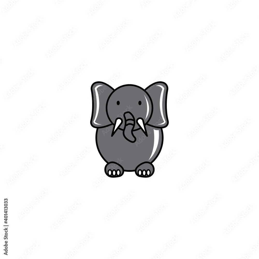 Fototapeta premium Elephant icon illustration cartoon color design vector