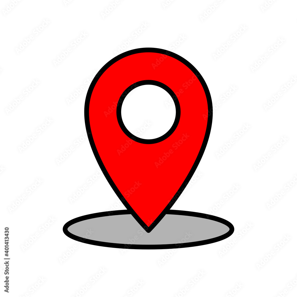 Red pointer icon vector on white background