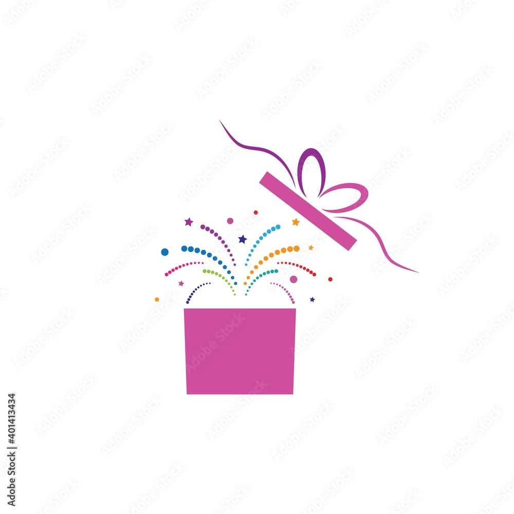 Gift Box, gift shop logo vector template