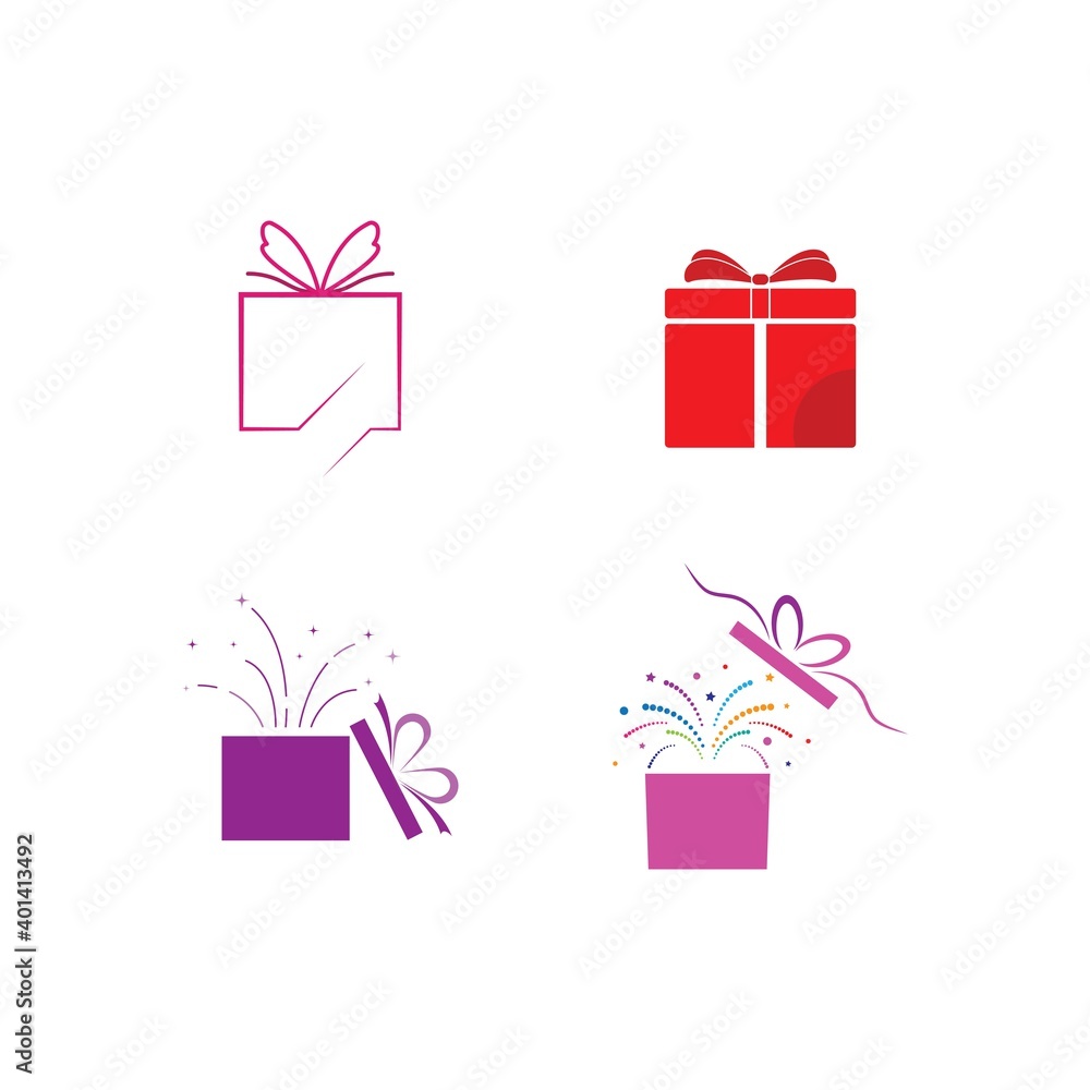 Gift Box, gift shop logo vector template Gift Box, gift shop logo vector template