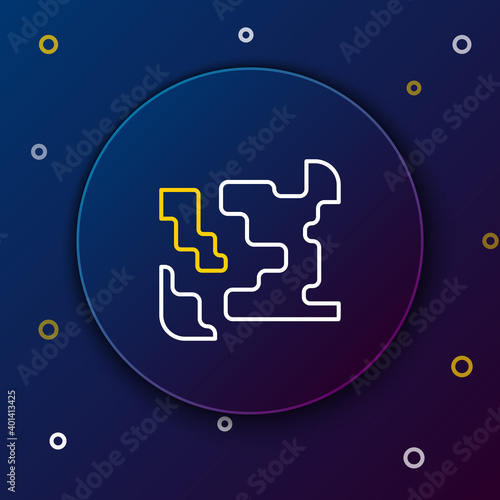 Line Gaseous icon isolated on blue background. Changing the state of matter in gas. Colorful outline concept. Vector.