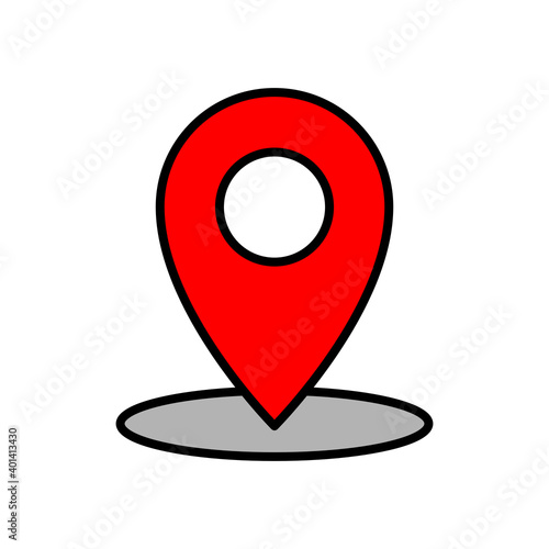 Red pointer icon vector on white background