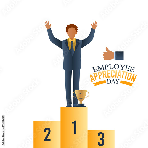 vector graphic of employee appreciation day good for employee appreciation day celebration. flat design. flyer design.flat illustration.
