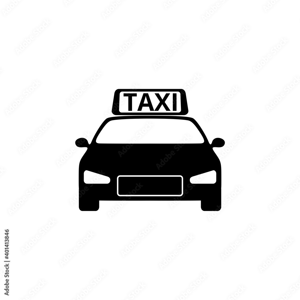 Simple illustration of taxi car icon for web design isolated on white background Simple illustration of taxi car icon for web design isolated on white background