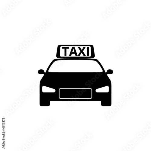Simple illustration of taxi car icon for web design isolated on white background