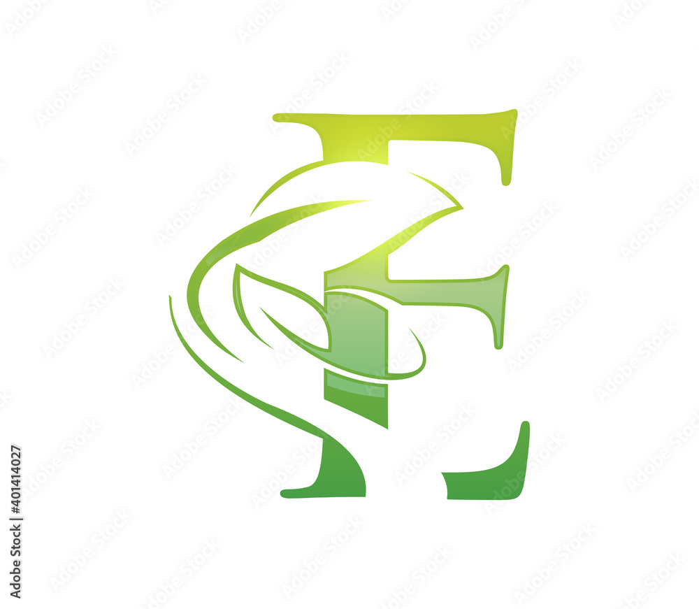 Leaf Monogram Initial Letter E Leaf Monogram Initial Letter E