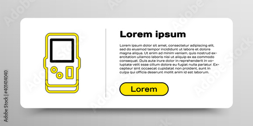 Line Portable tetris electronic game icon isolated on white background. Vintage style pocket brick game. Interactive playing device. Colorful outline concept. Vector.