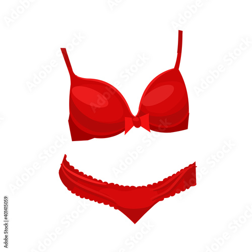Women's underwear. Fashionable lingerie, underwear set. Panties, bikinis and bras. Fashion illustration. Vector illustration