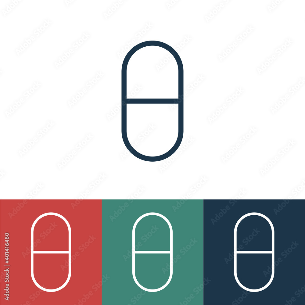 Linear vector icon with pill Linear vector icon with pill