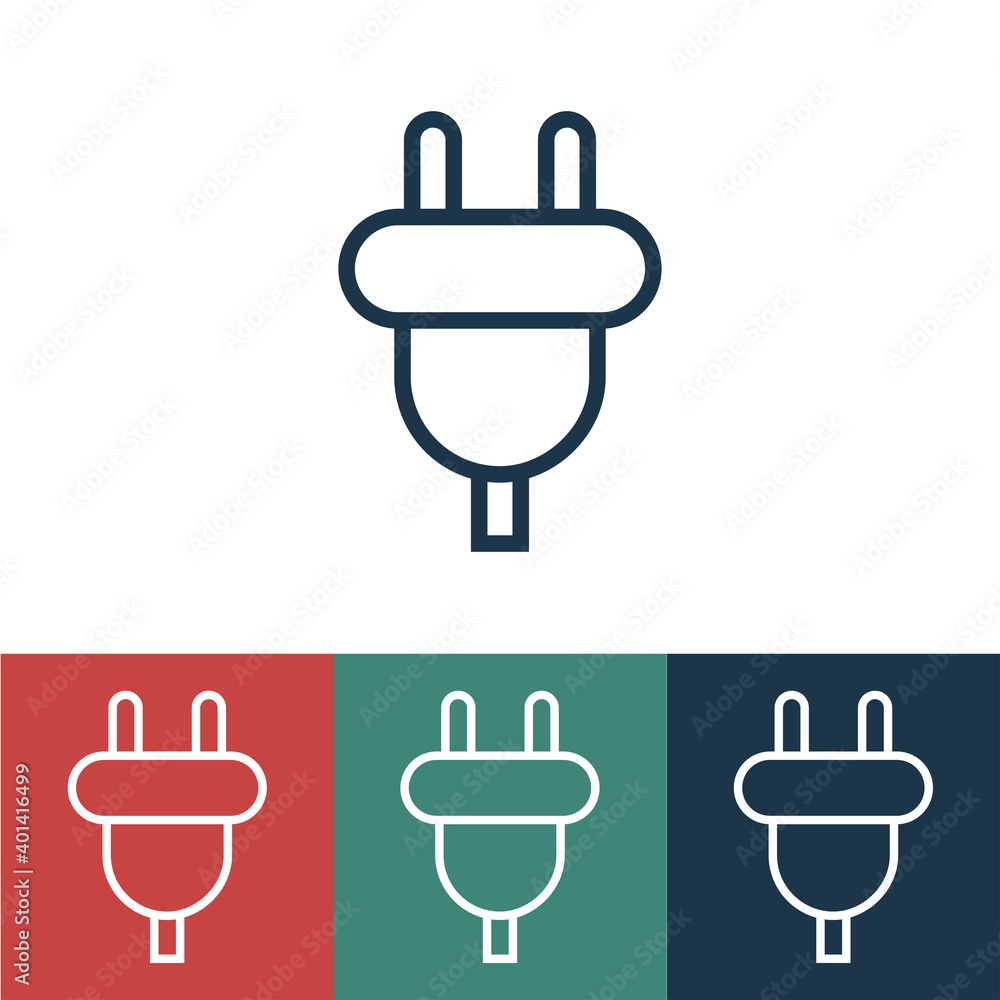 Linear vector icon with plug for sockets Linear vector icon with plug for sockets